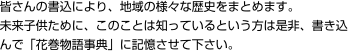 皆さんの書込により、地域の様々な歴史をまとめます。